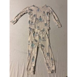 Disney Pajama Set Kids 2T Cream Good Princess Sketch Long Sleeve Cotton